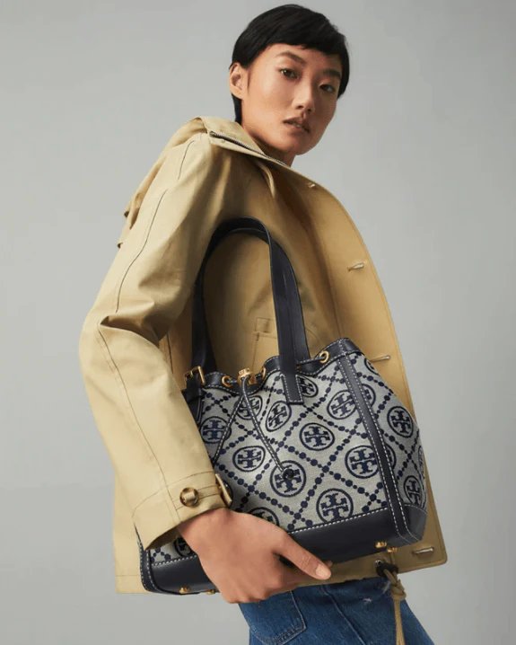 Alternative view of Tory Burch T Monogram Jacquard Small Tote Bag, Tory Navy
