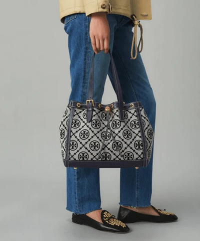 Tory Burch T Monogram Jacquard Small Tote Bag Tory Navy 20257077 5