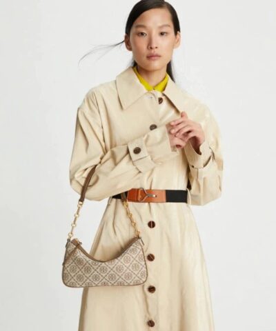 Tory Burch T Monogram Jacquard Studio Bag In Hazel 20243261 1