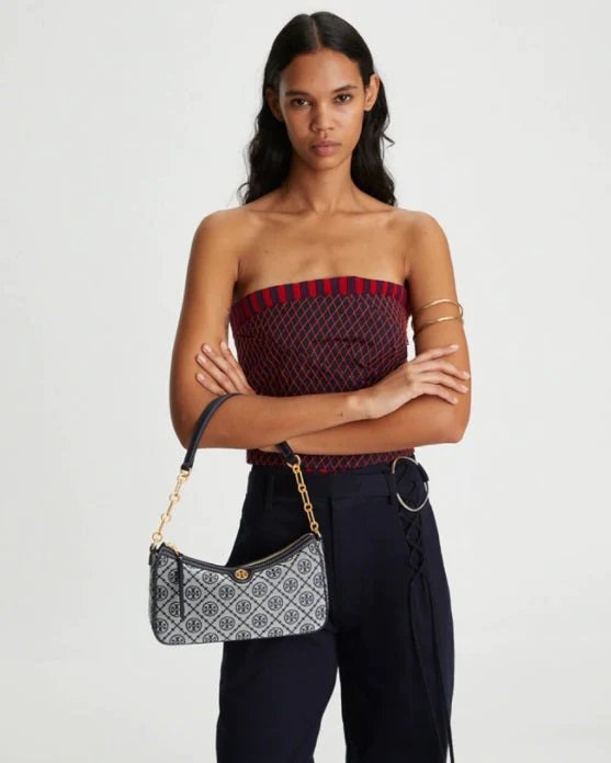 Alternative view of Tory Burch T Monogram Jacquard Studio Bag In Tory Navy