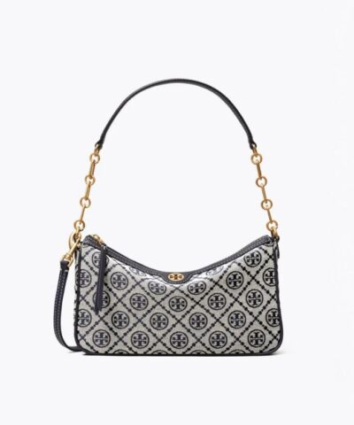 Tory Burch T Monogram Jacquard Studio Bag In Tory Navy-20243255