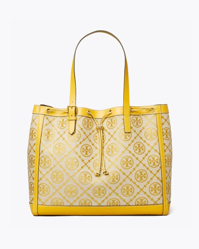 Tory Burch T Monogram Jacquard Tote Bag, Goldfinch-20257155