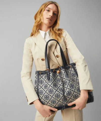 Tory Burch T Monogram Jacquard Tote Bag Tory Navy 20257142 1