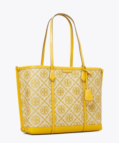 Tory Burch T Monogram Jacquard Triple Compartment Tote Goldfinch 20257092 2