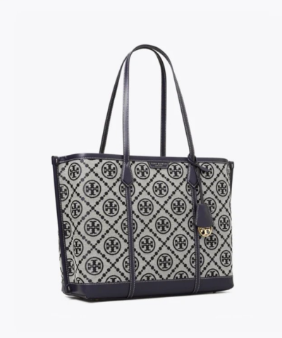 Tory Burch T Monogram Jacquard Triple Compartment Tote Tory Navy 20257085 2