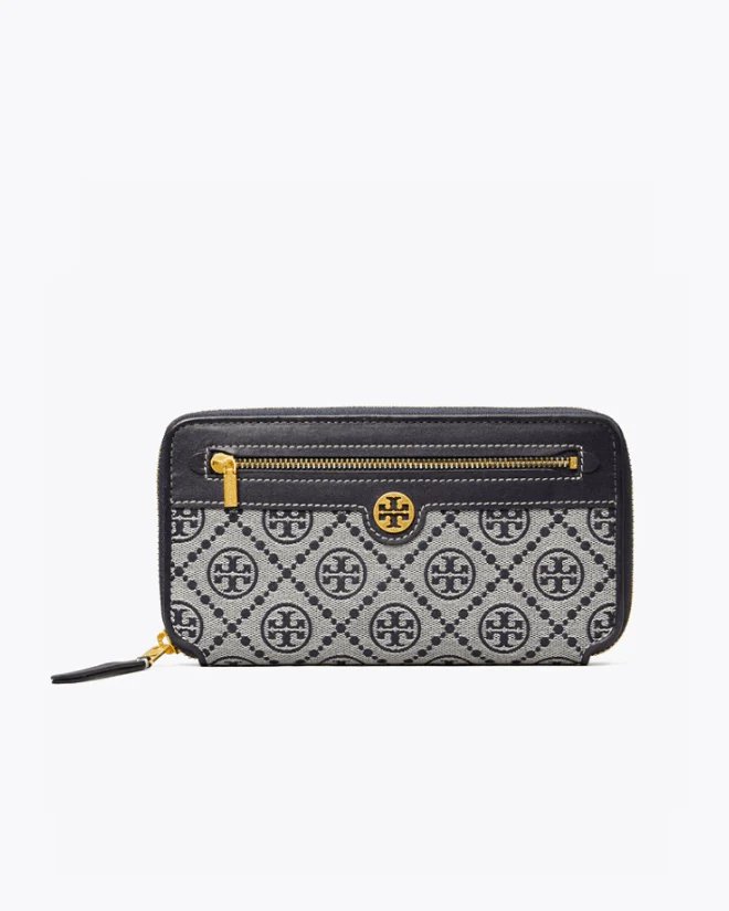 Tory Burch T Monogram Jacquard Zip Continental Wallet, Tory Navy-20257150