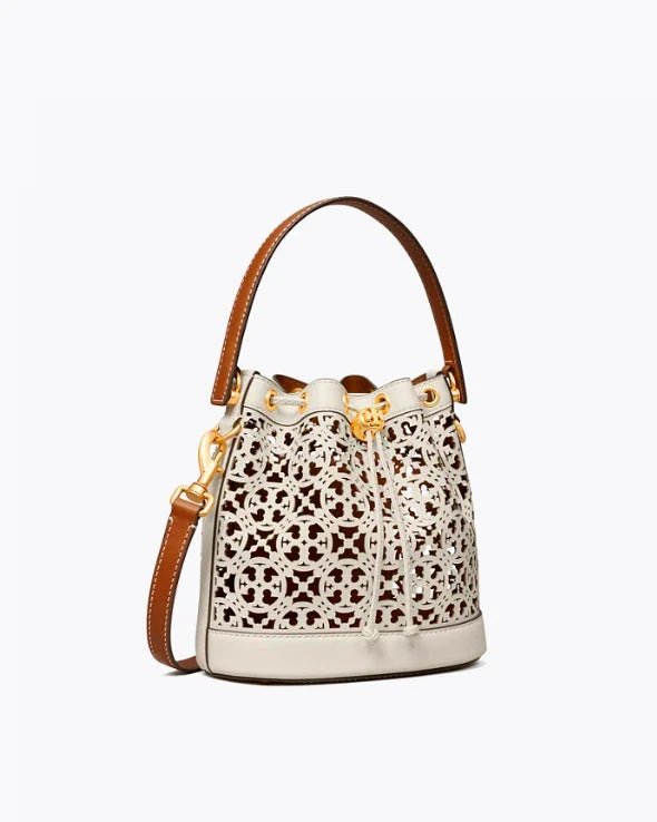 Alternative view of Tory Burch T Monogram Laser-Cut Leather Bucket Bag
