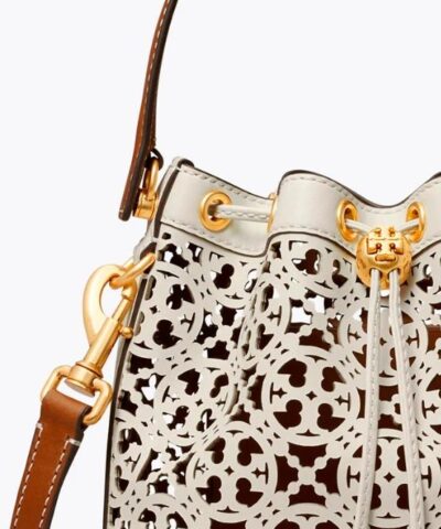 Tory Burch T Monogram Laser Cut Leather Bucket Bag 20240312 4