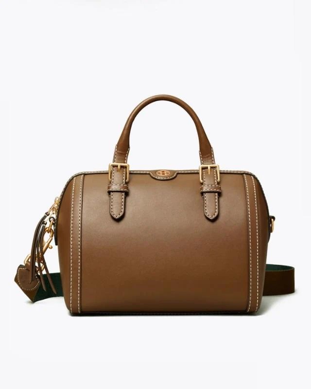 Tory Burch T Monogram Leather Barrel, Moose-20248619