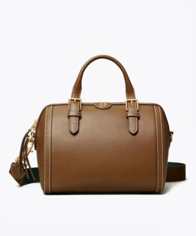 Tory Burch T Monogram Leather Barrel, Moose-20248620