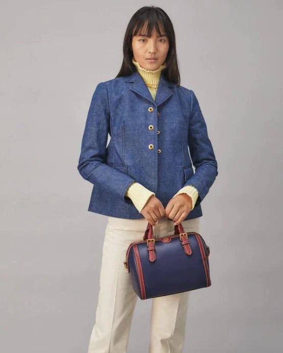 Alternative view of Tory Burch T Monogram Leather Barrel, Royal Navy / Juneberry