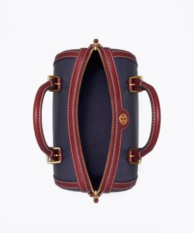 Tory Burch T Monogram Leather Barrel Royal Navy Juneberry 20248612 3