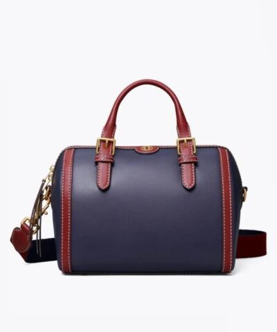 Tory Burch T Monogram Leather Barrel, Royal Navy / Juneberry-20248613