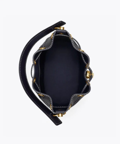 Tory Burch T Monogram Leather Bucket Bag Black 20258089 5