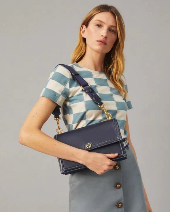 Alternative view of Tory Burch T Monogram Leather Shoulder Bag In Midnight