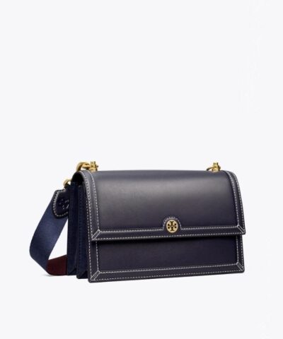 Tory Burch T Monogram Leather Shoulder Bag In Midnight 20251698 3