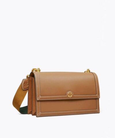 Tory Burch T Monogram Leather Shoulder Bag In Moose 20251705 2