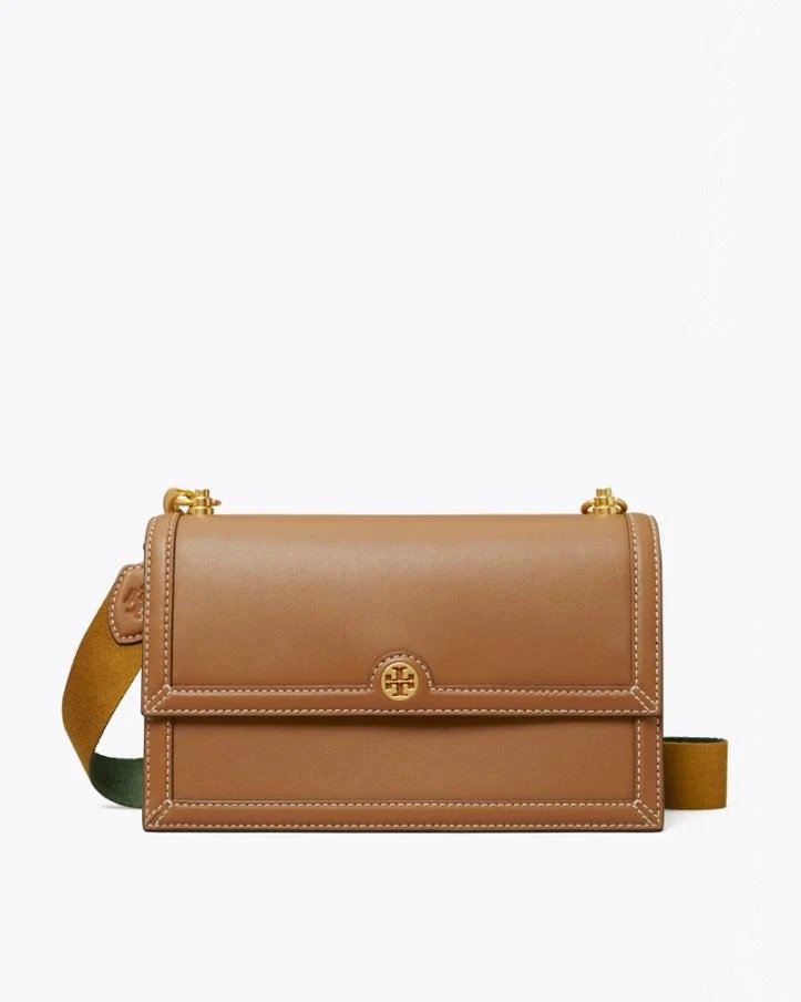 Tory Burch T Monogram Leather Shoulder Bag In Moose-20251705
