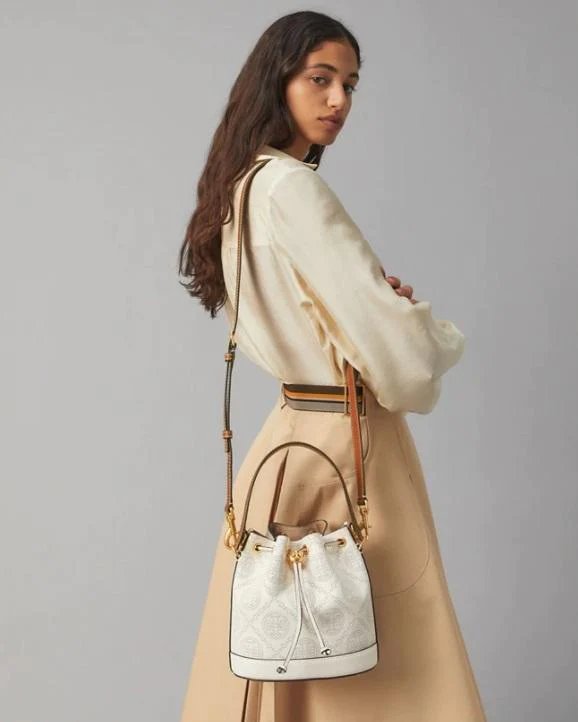 Alternative view of Tory Burch T Monogram Perforated Leather Bucket Bag