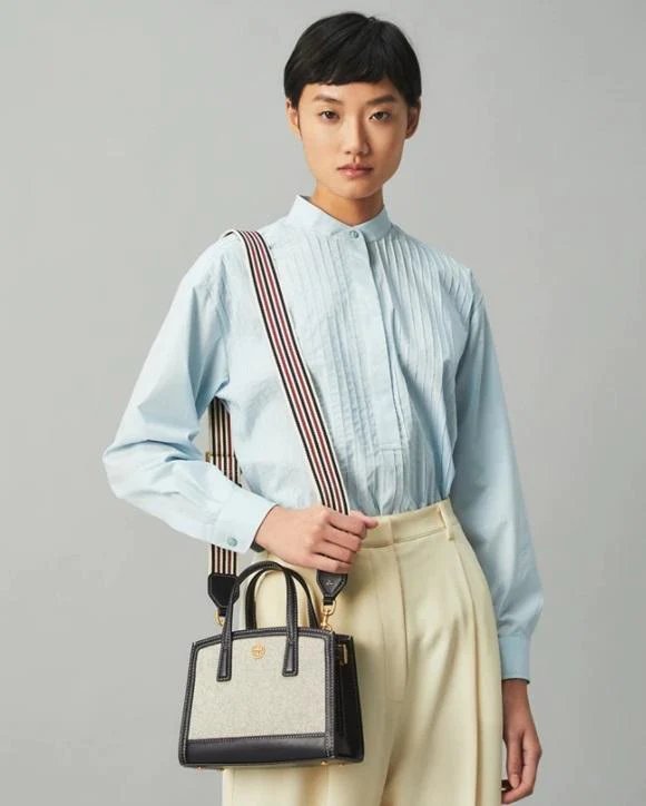 Alternative view of Tory Burch Walker Canvas Micro Satchel, Tory Navy