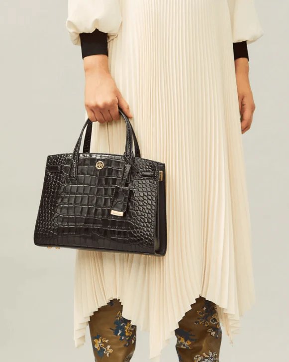 Alternative view of Tory Burch Walker Embossed Small Satchel