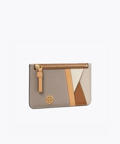 Alternative view of Tory Burch Walker Patchwork Top-Zip Card Case, Longan