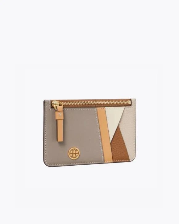 Alternative view of Tory Burch Walker Patchwork Top-Zip Card Case, Longan