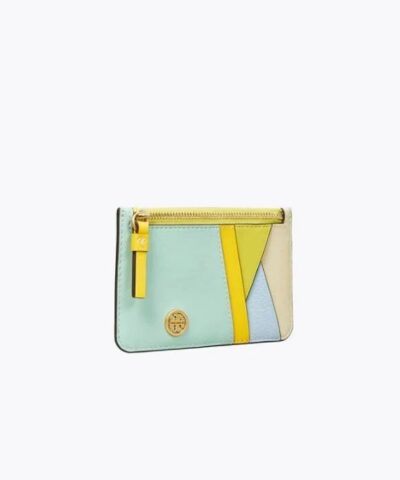 Tory Burch Walker Patchwork Top Zip Card Case Mint Chip 20251718 1