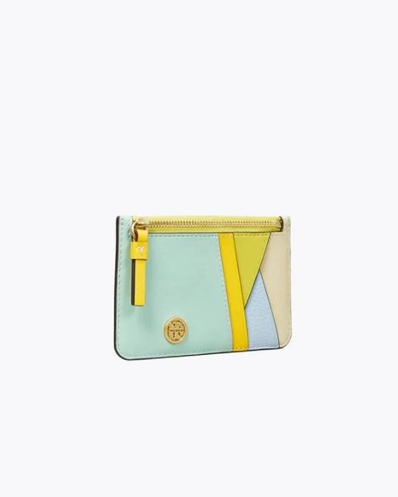Alternative view of Tory Burch Walker Patchwork Top-Zip Card Case, Mint Chip