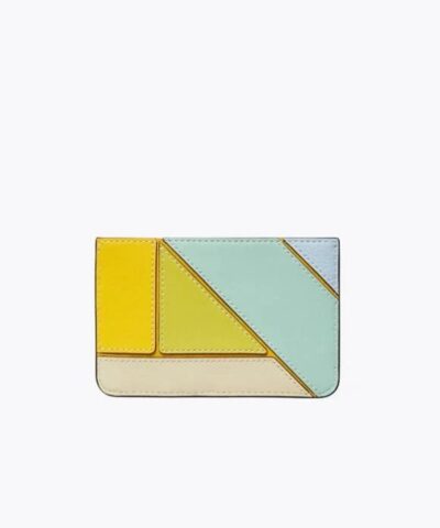 Tory Burch Walker Patchwork Top Zip Card Case Mint Chip 20251718 2