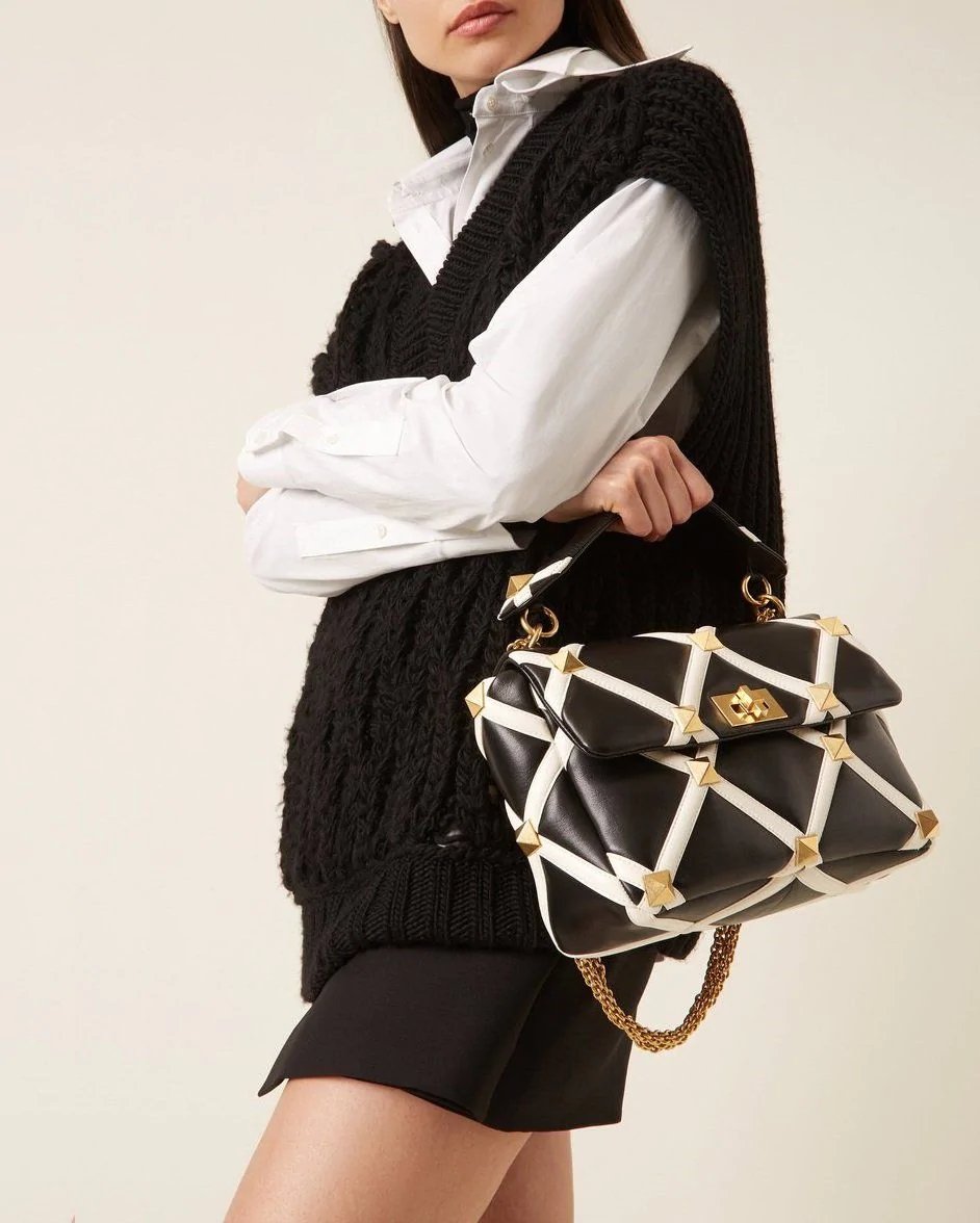 Alternative view of Valentino Garavani Large Roman Stud Leather Shoulder Bag