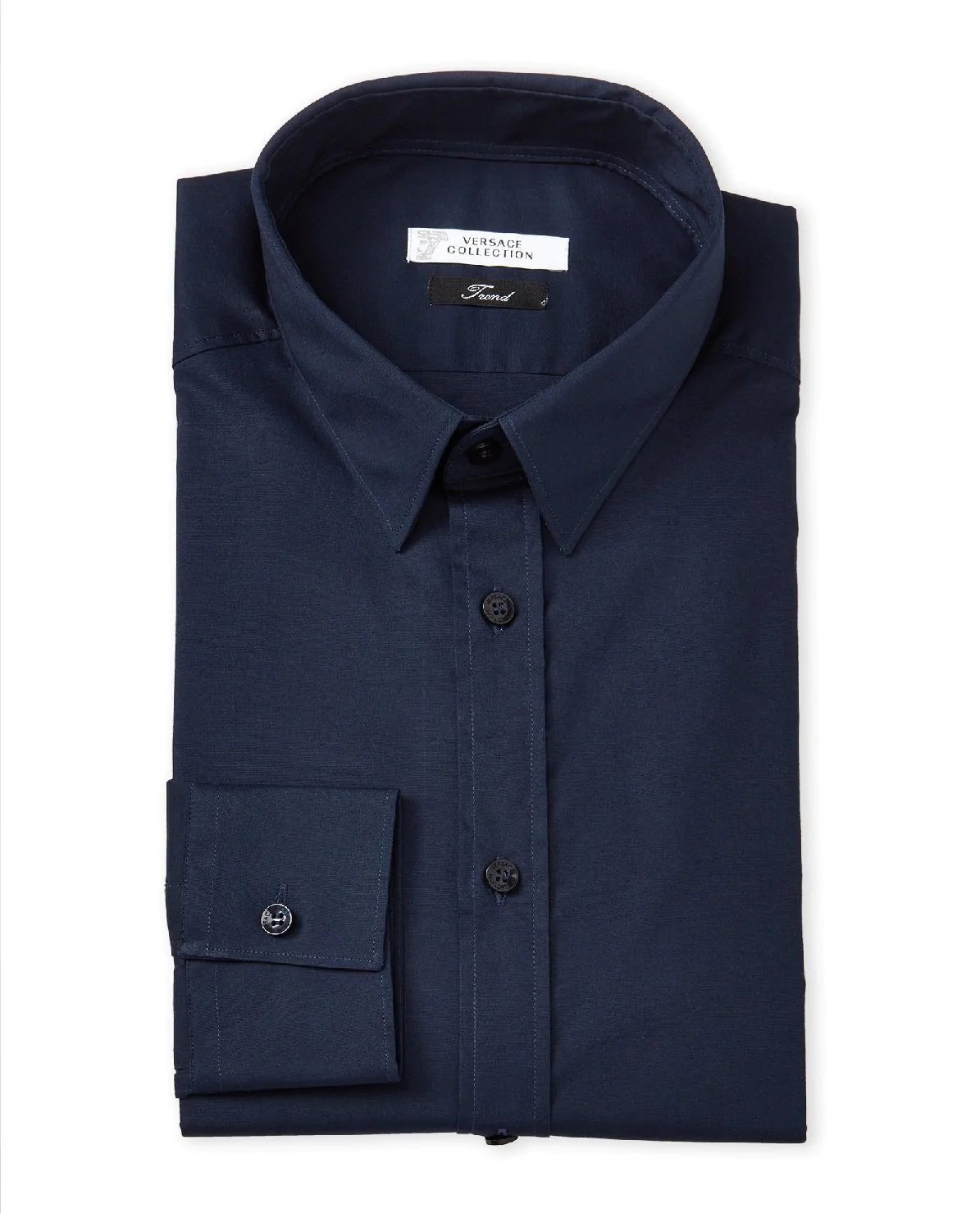 Versace Collection City Fit Dress Shirt, Navy-20227401