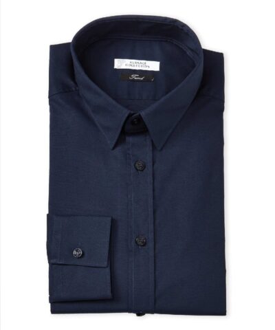 Versace Collection City Fit Dress Shirt, Navy-20227406