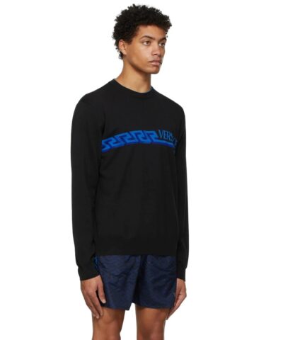 Alternative view of Versace Men's Black Greca & Logo Sweater
