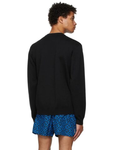 Versace Men's Black Greca & Logo Sweater - Image 3