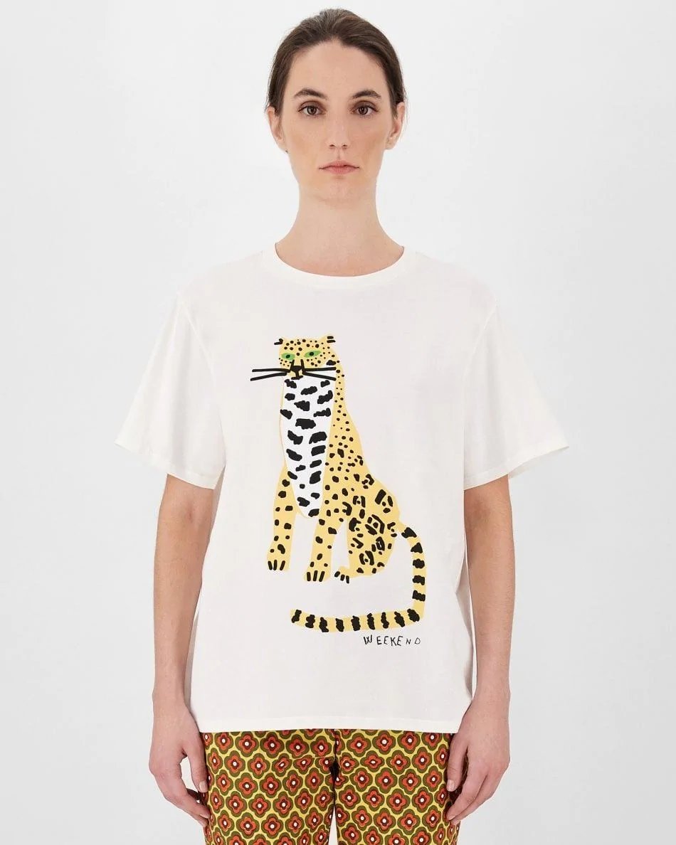 Weekend Max Mara Libia Leopard Sketch T-Shirt-20253282