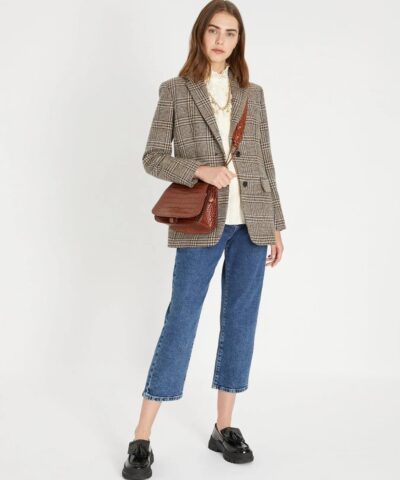 Weekend Max Mara Yarn dyed Glen Plaid Wool Blazer 20246928 1