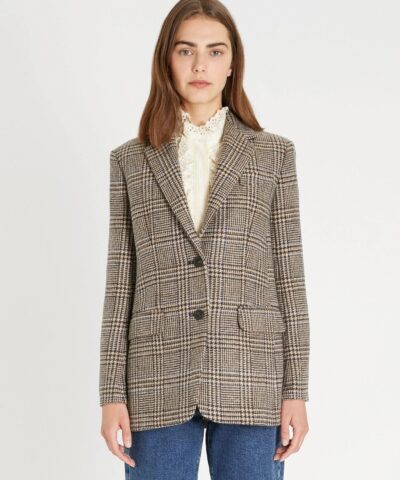 Weekend Max Mara Yarn-dyed Glen Plaid Wool Blazer-20246928