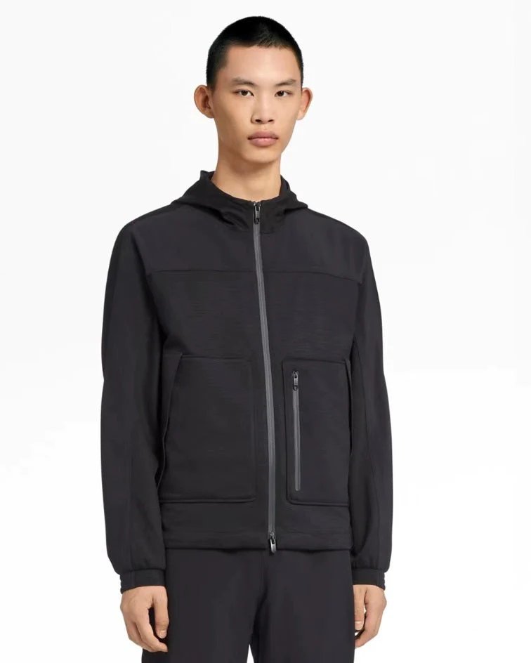 Z Zegna Techmerino™ 2-layers Wool Full Zip Hooded Sweatshirt-20237503