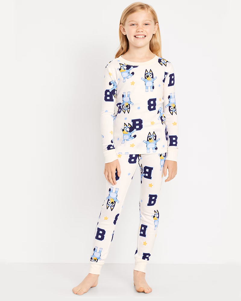 Snug-Fit Graphic Pajama Set for Girls