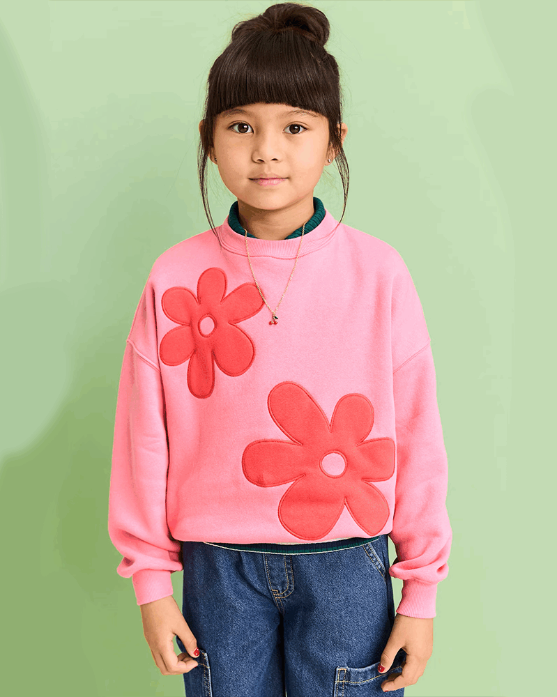 Alternative view of Oversized Graphic Tunic Sweatshirt for Girls