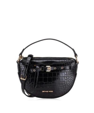 Michael Kors Emilia Croc Embossed Half Moon Crossbody-20249090