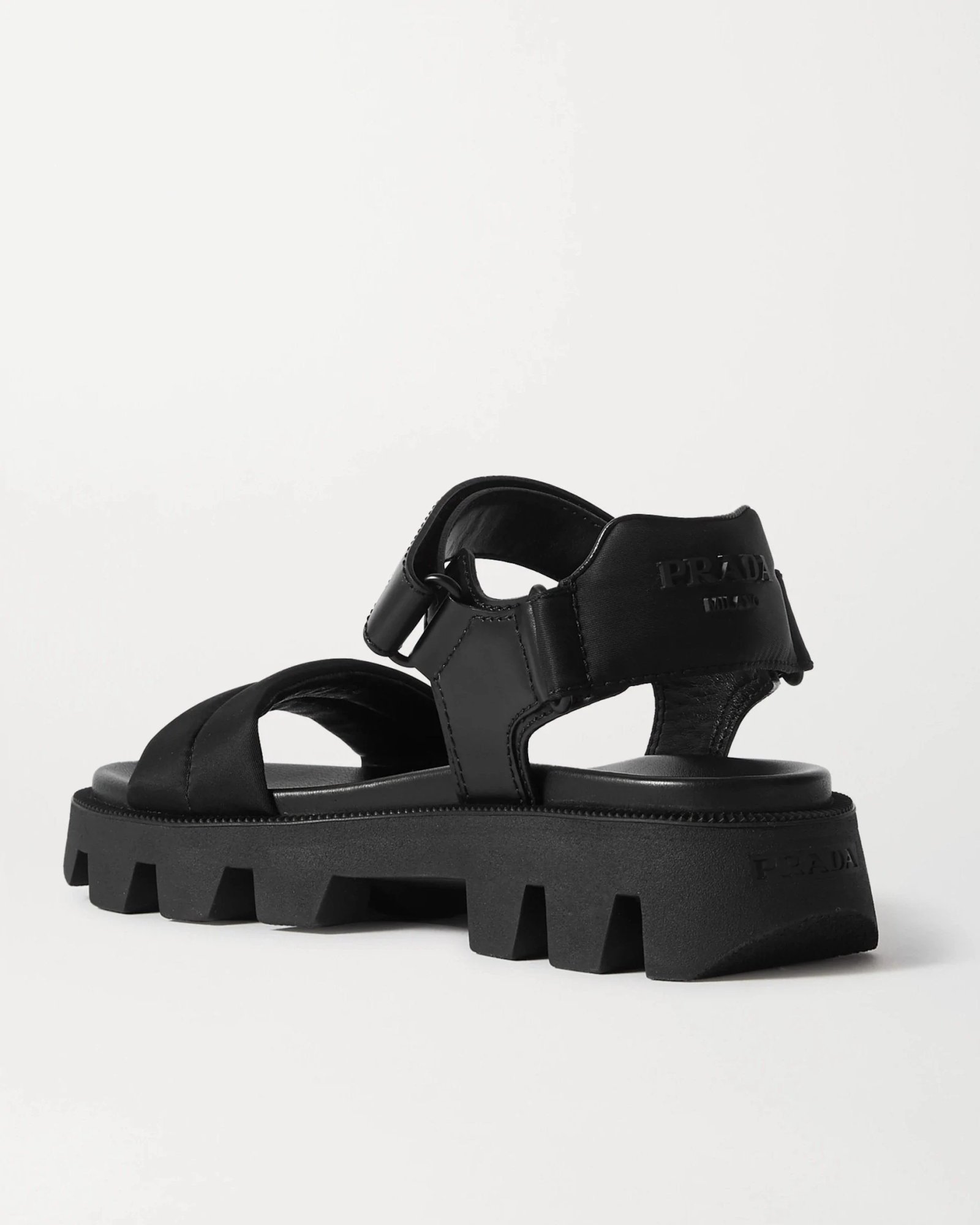 Alternative view of Prada Black Leather And Nylon Sandals