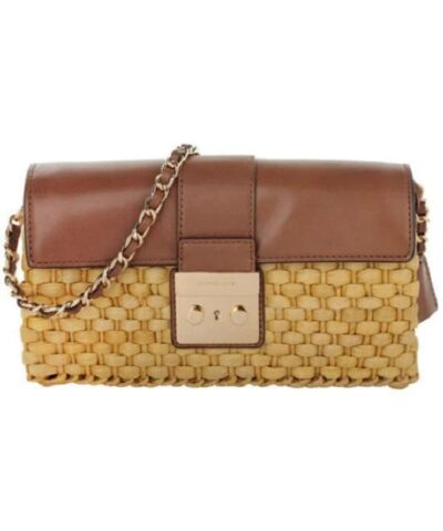 Michael Michael Kors Straw Gabriella Clutch Walnut Gold-20227610