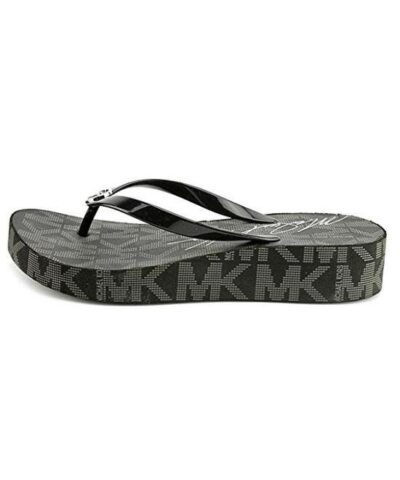 products 2018 02 17 19 21 57 MICHAEL Michael Kors Bedford Flip Flop Sandales pour femme Noir Pvc imprime jet