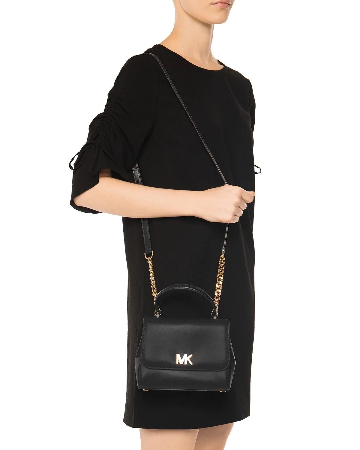 Alternative view of Michael Kors Mott Medium Leather Satchel Convertible Crossbody Bag