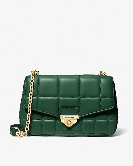 Michael Kors SoHo Large Quilted Leather Shoulder Bag, Green-20249078