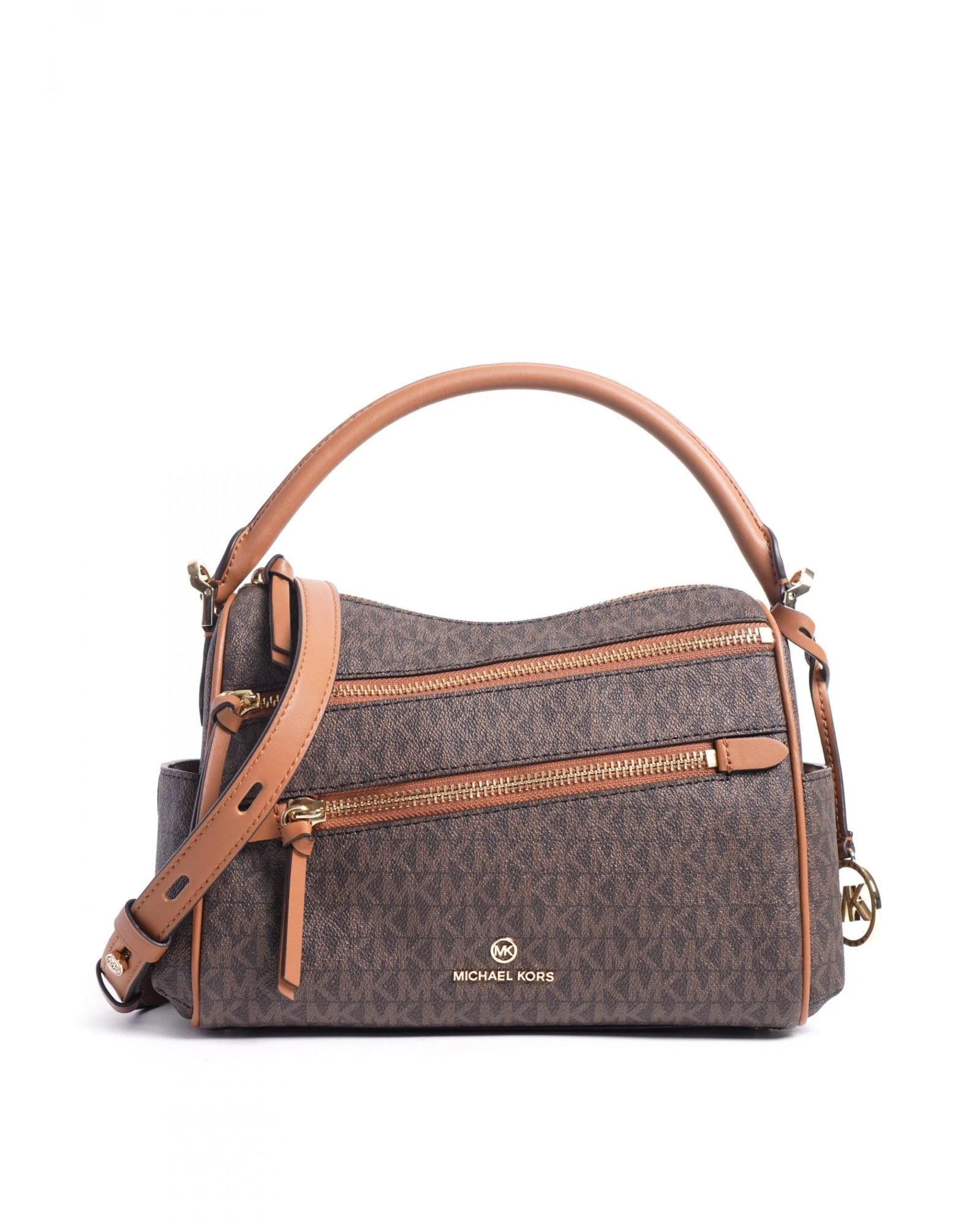 Michael Kors Lorimer Medium Logo Satchel In Brown-20239279