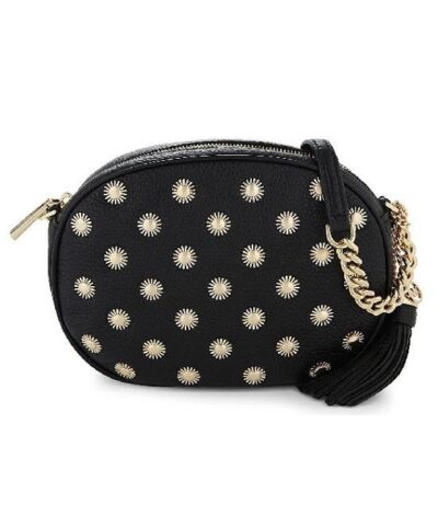 MICHAEL Michael Kors Black Ginny Studded Medium Leather Cross-body Bag-20227614