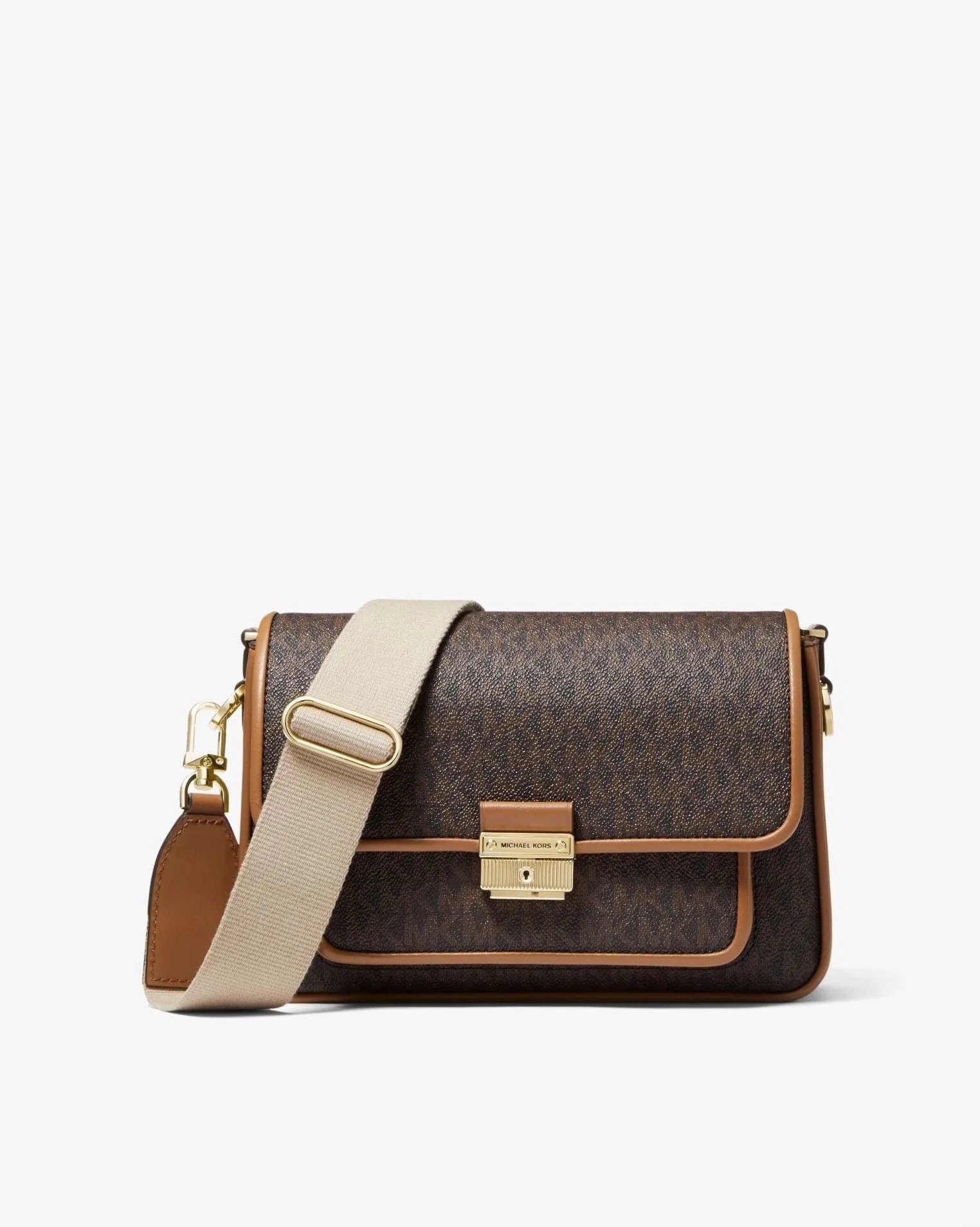Michael Kors Bradshaw Medium Logo and Leather Messenger-20249127